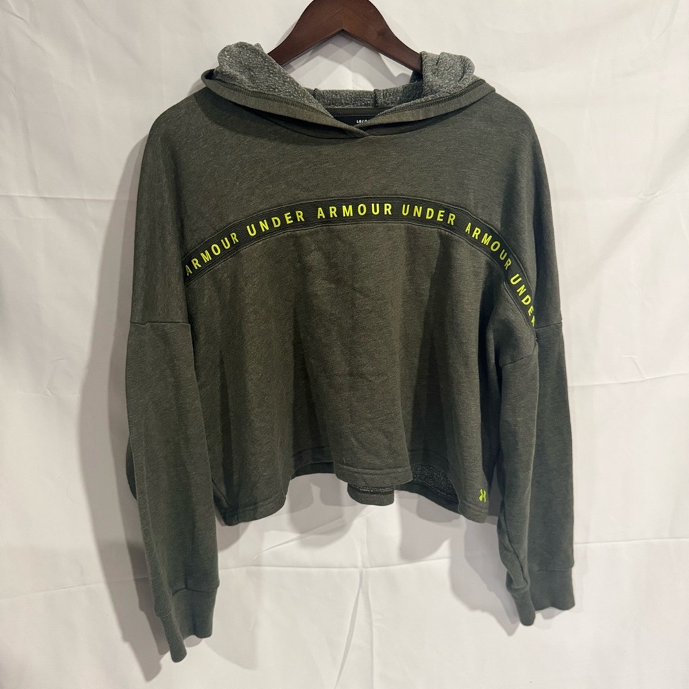 Under Armour Women's Dark Green Cowl Neck Sweater Crop Large